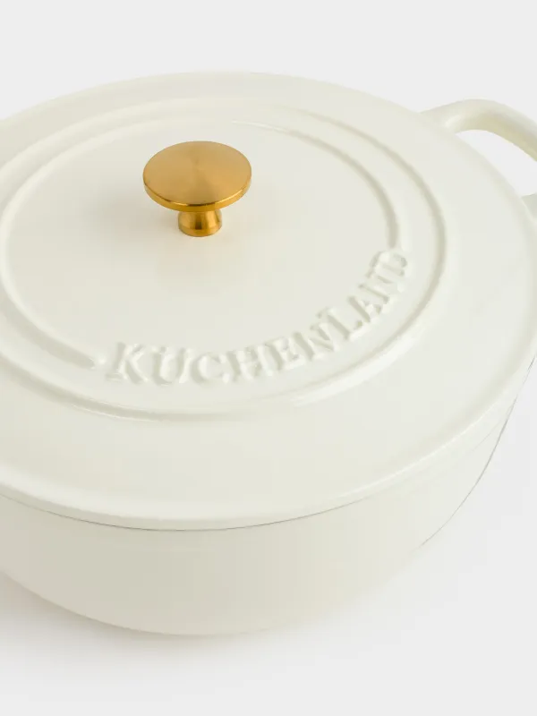 Cauldron, 25 cm, 3.5 l, with lid, cast iron, milk, Light kitchen, image-3