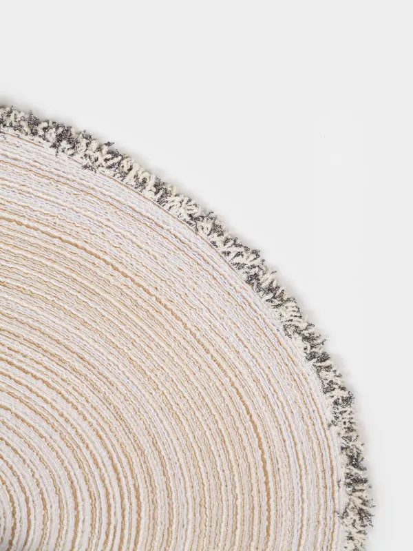 Instrument napkin, 38 cm, with fringe, polyester, round, beige, Rotary, image-3