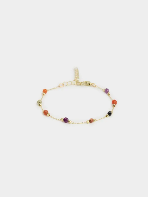 Bracelet, 25 cm, metal / plastic, gold, Beads, Jewelry, image-1