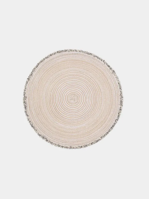 Instrument napkin, 38 cm, with fringe, polyester, round, beige, Rotary, image-0
