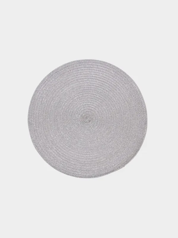 Instrument napkin, 38 cm, polyester, round, silver, Rotary shine, image-0