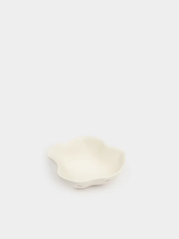 Bowl, 13x5 cm, ceramic, milky, Vintage flowers, La flore, image-1