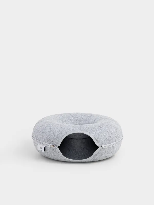Bed-house for cats, 50x50x20 cm, felt, round, gray, Favorite pet, image-0