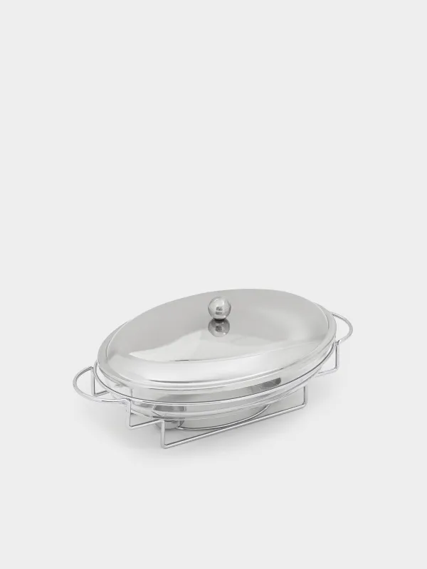 Chafing dish, 35x24 cm, glass T / metal, Oval, Classic, image-1