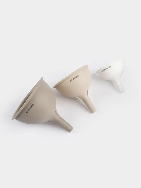 Set of funnels, 3 pcs, silicone, beige-cream, Soft Kitchen, image-3