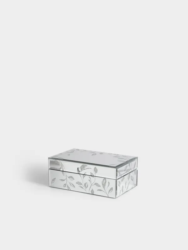 Jewelry box, 21x9 cm, glass, Mirror, Branches, Glossy, image-0