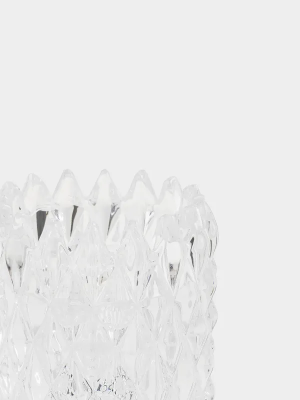 Candlestick, 8 cm, double-sided, for tea or Candle, thins, glass R, Rhomb, image-1