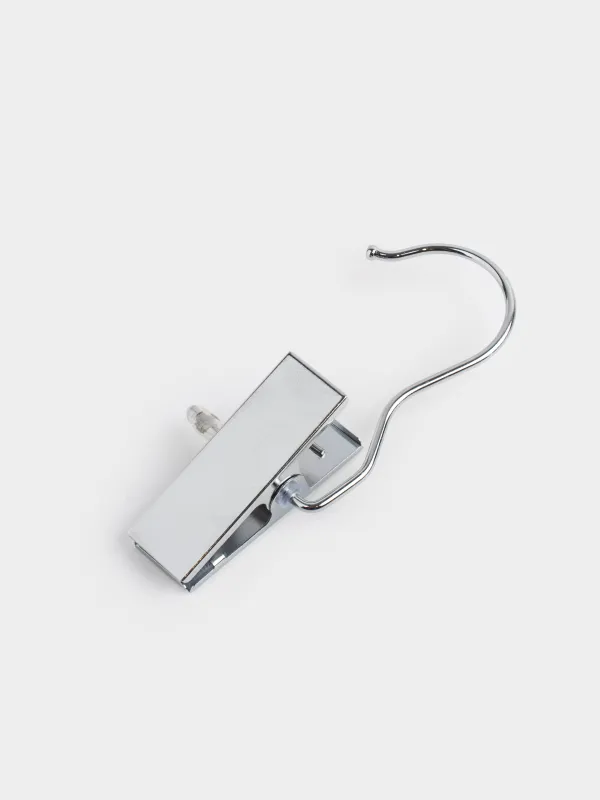 Scarf/shawl hanger, 12x4 cm, with clip, metal / plastic, Silver, Colorful house, image-1
