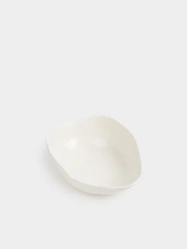 Fruit bowl, 27x9 cm, ceramic, milk, speckled, Uneven edge, Delicia, image-2
