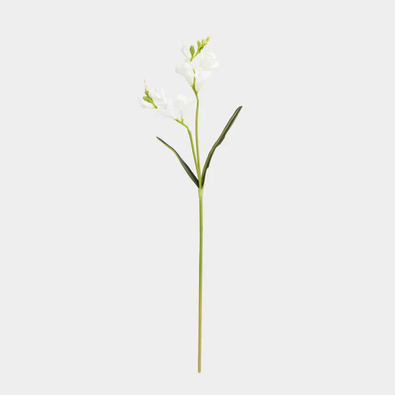 Decorative branch, 75 cm, polyurethane, White freesia, Flower garden