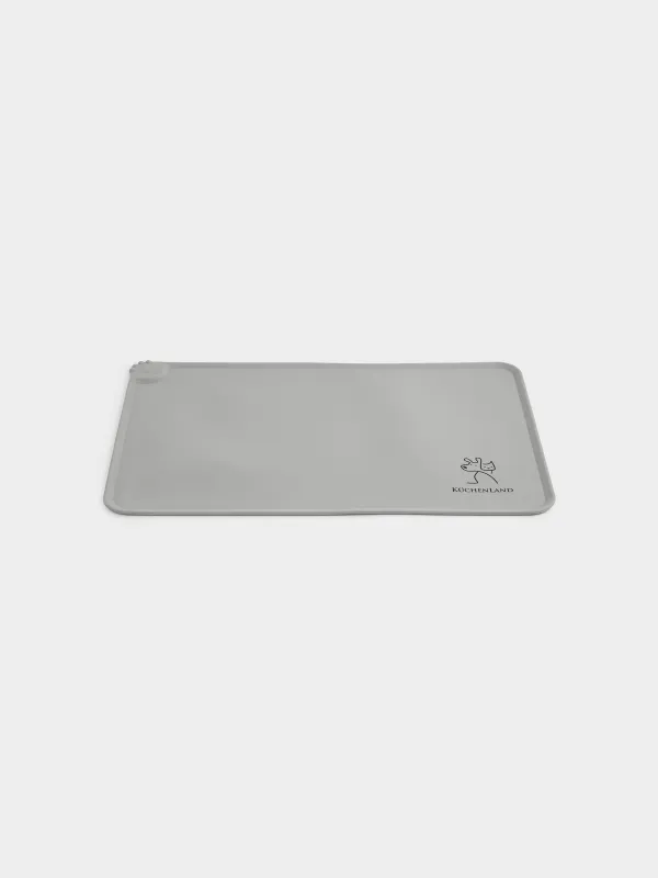 Pet bowl mat, 48x30 cm, silicone, grey-beige, Favorite pet, image-2