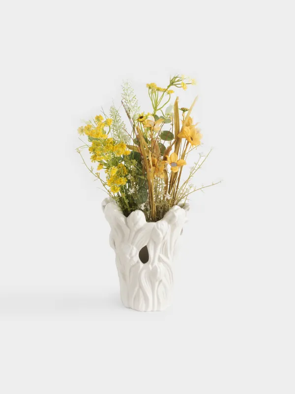 Flower vase, 25 cm, decorative, ceramic, white, Tulips, Tulip, image-3