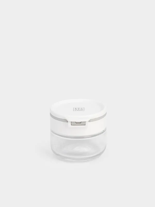 Spice container, 5 cm, with double lid, glass/plastic, grey, Comfort light, image-0