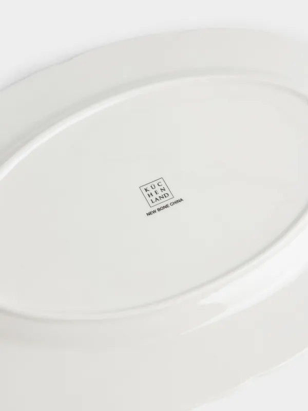 Dish, 35x25 cm, porcelain N, white, oval, Vintage flowers, La flore, image-4