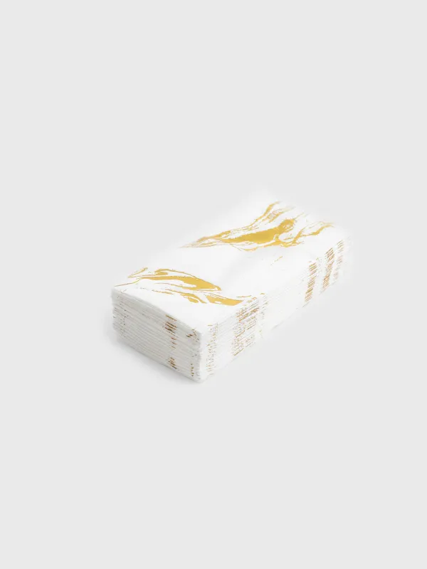 Paper napkins, 33x33 cm, 20 pcs, rectangular, white, Golden marble, Maniera, image-2