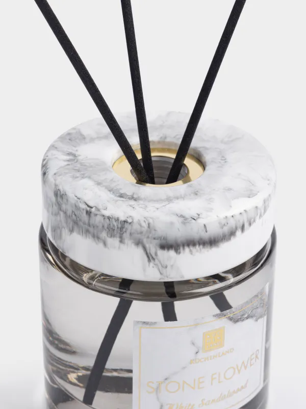 Aroma diffuser, 200 ml, White marble, White Sandalwood, Stone flower, image-2