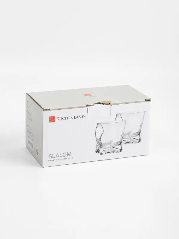 Drinking glass, 8 cm, 245 ml, 2 pcs, glass, Slalom, image-5