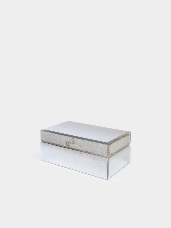 Jewelry box, 21x13 cm, glass, golden gradient, Actress, image-0