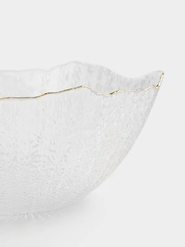 Deep dish, 25x10 cm, glass, with golden edging, Berg, image-2