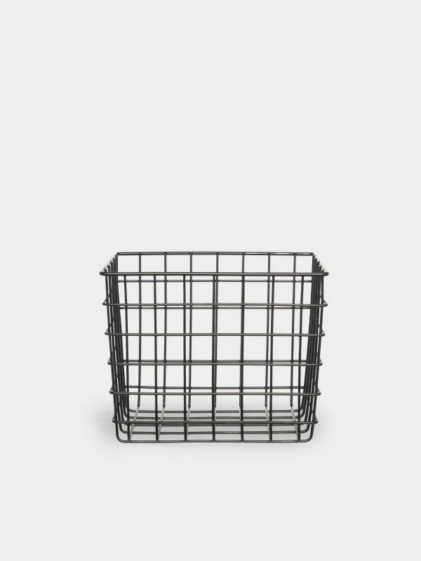 Storage basket, 16x13x13 cm, metal, rectangular, black, Twist black, image-0