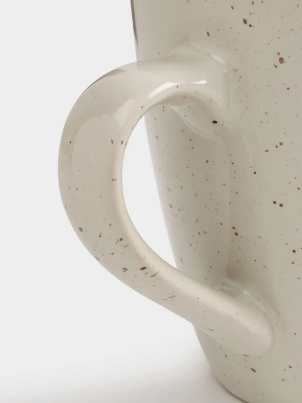 Mug, 400 ml, 2 pcs, ceramic, beige, speckled, Speckled, image-7