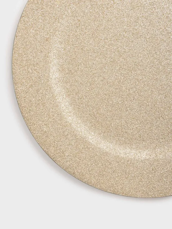 Charger plate, 33 cm, plastic, silver, plastic sparkle, image-3