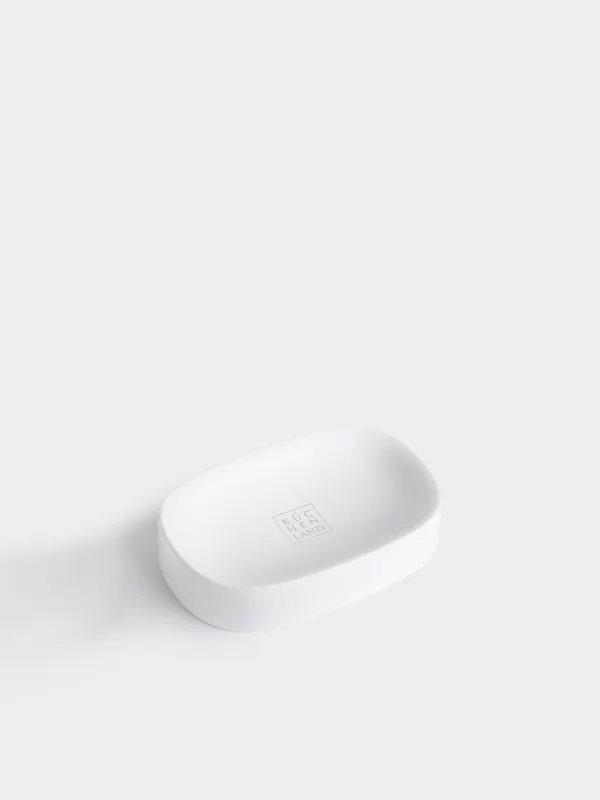 Soap dish, 13x9 cm, polyresin, oval, white, Vesta, image-2