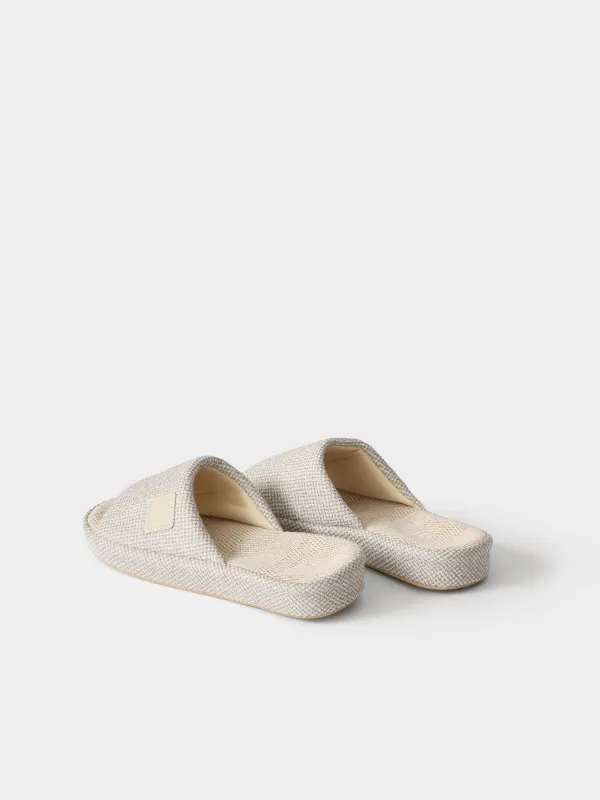 Women's slippers, homewear, size 36-37, polyester, light gray, Serious, image-6