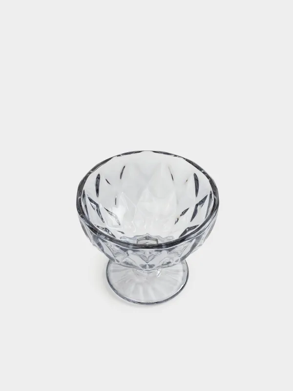Cream bowl, 12 cm, 320 ml, glass R, grey, Rhomb color, image-2