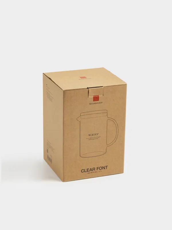 Jug, 1,7 l, with lid, glass B/cork, Clear font, image-4