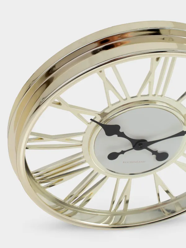 Wall clock, 44 cm, round, golden, Fantastic gold, image-1