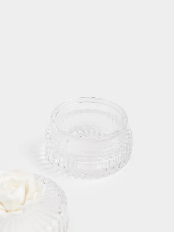 Storage container, 8x9 cm 150 ml, glass / porcelain P, Flower, Rose, image-2