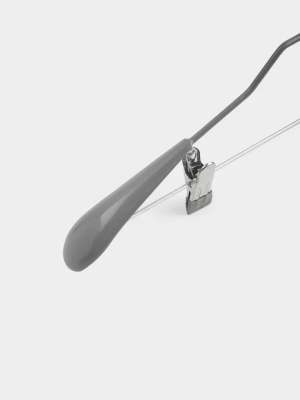 Hanger, 44 cm, with clips for trousers/skirts, metal coated, Gray, Colorful house, image-3