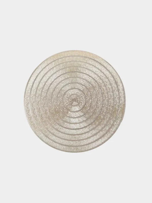 Napkin for appliances, 38 cm, PVC, round, golden, Patterns, Azhur, image-0