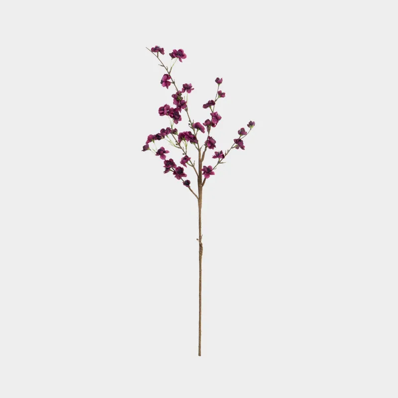 Decorative branch, 82 cm, plastic / polyester, Burgundy sakura, Flower garden