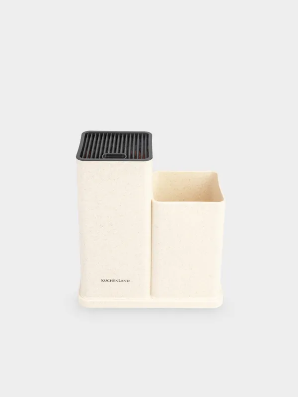 Stand for knives and kitchen accessories, 23 cm, 2 units, plastic, milk, Speck-light, image-1