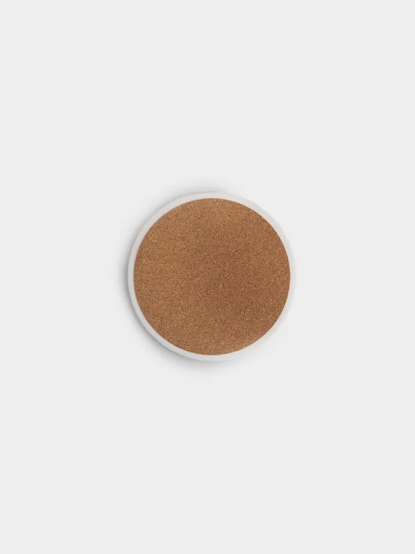 Coaster, 10 cm, ceramic, round, milky, Crumpled effect, Crumple kitchen, image-2