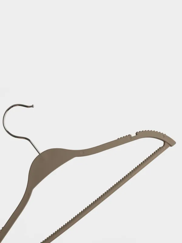 Children's hanger, 32 cm, 5 pcs, plastic coated, mocha, New house, image-3