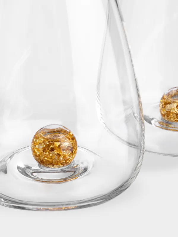 Glass, 11 cm, 460 ml, 2 pcs, crystal glass, Amber ball, Sorento, image-3