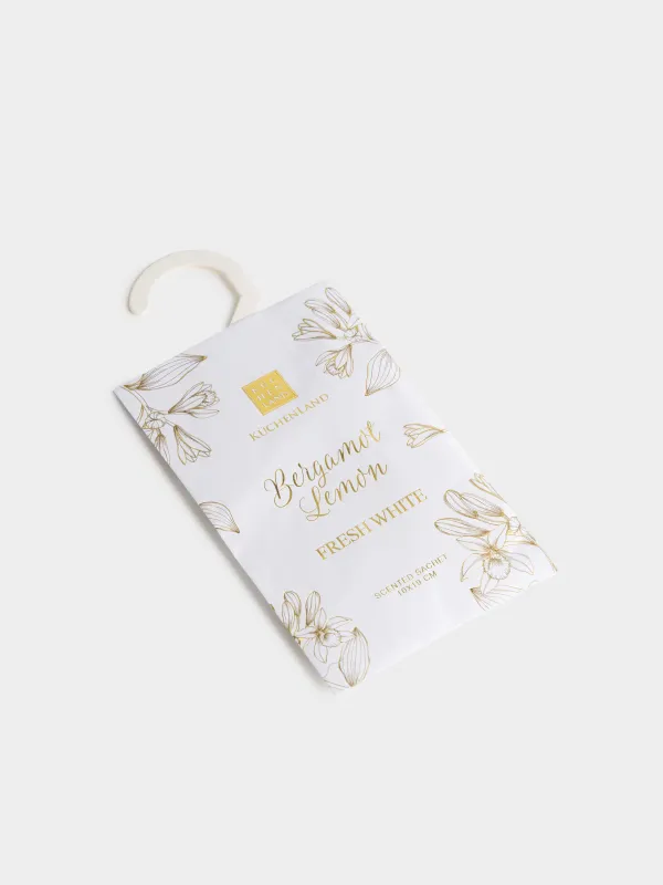 Scented sachet, 10x19 cm, Bergamot Lemon, Fresh white, image-1