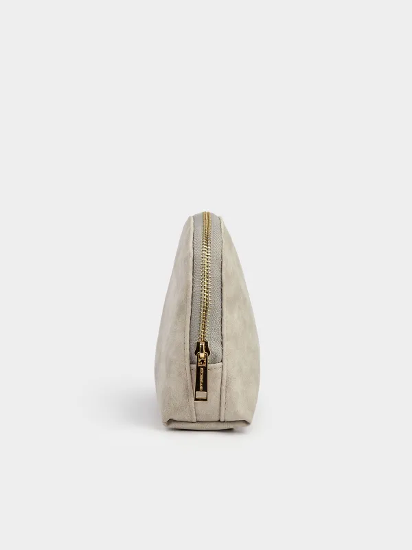 Makeup bag, 17x15 cm, polyurethane, grey, Krast, image-2