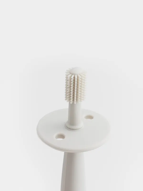Dental brush with limiter, children's, 12 cm, silicone, beige, Kiddy, image-2