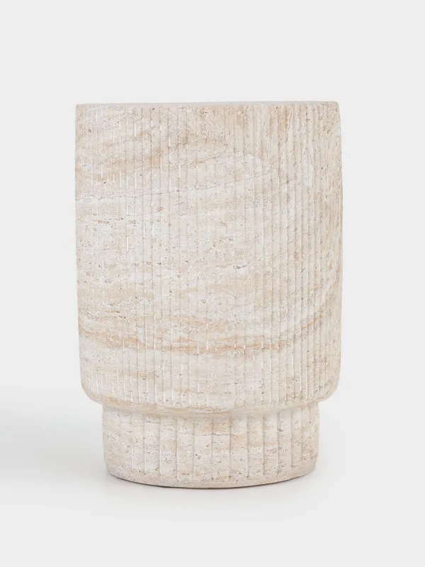 Coffee table, 47x34 cm, magnesium / fiberglass, round, beige, Antic, image-4