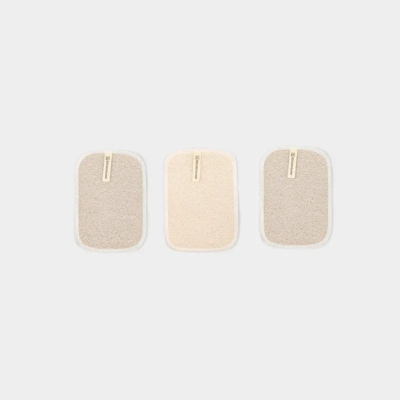 Dishcloth, 15x10 cm, 3 pcs, natural fiber, beige, Clean