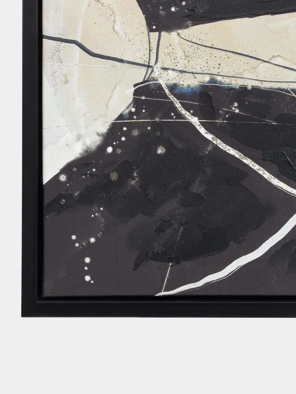 Framed painting, 80x120 cm, canvas, brown and black, Abstract, image-3