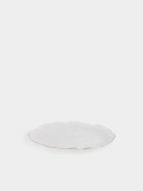 Dish, 33 cm, glass, with golden edging, Berg, image-1