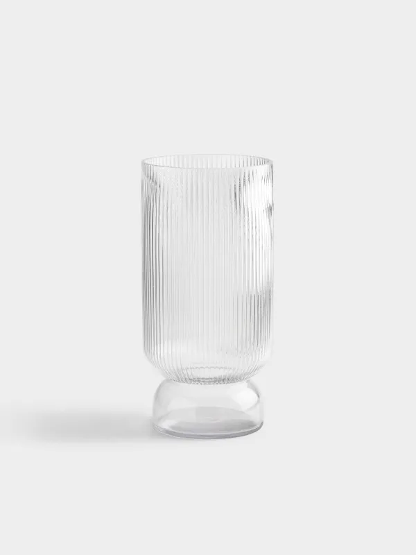 Flower vase, 30 cm, glass, Stripes, Ribby, image-0