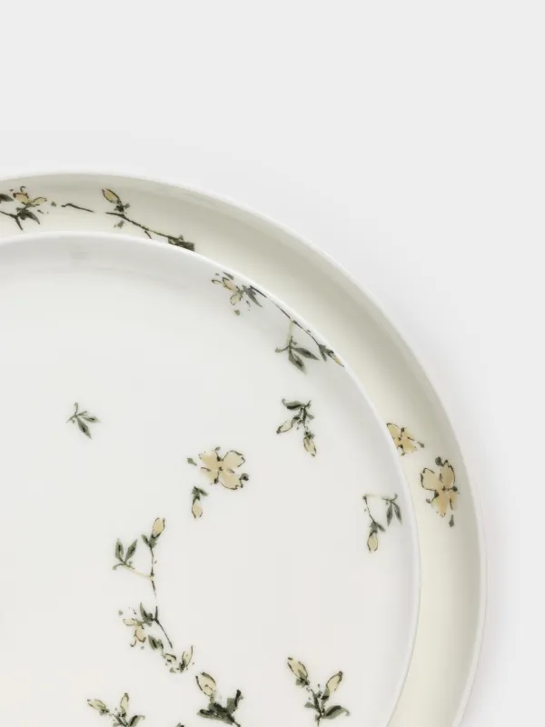 Dining set, 6 persons, 18 items, porcelain F, white, Flowers, Florin, image-2