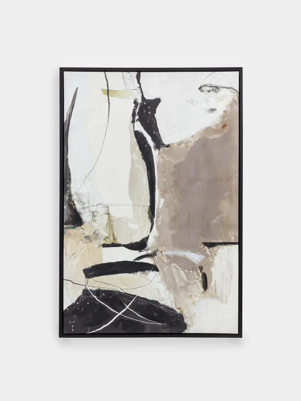 Framed painting, 80x120 cm, canvas, brown and black, Abstract, image-0