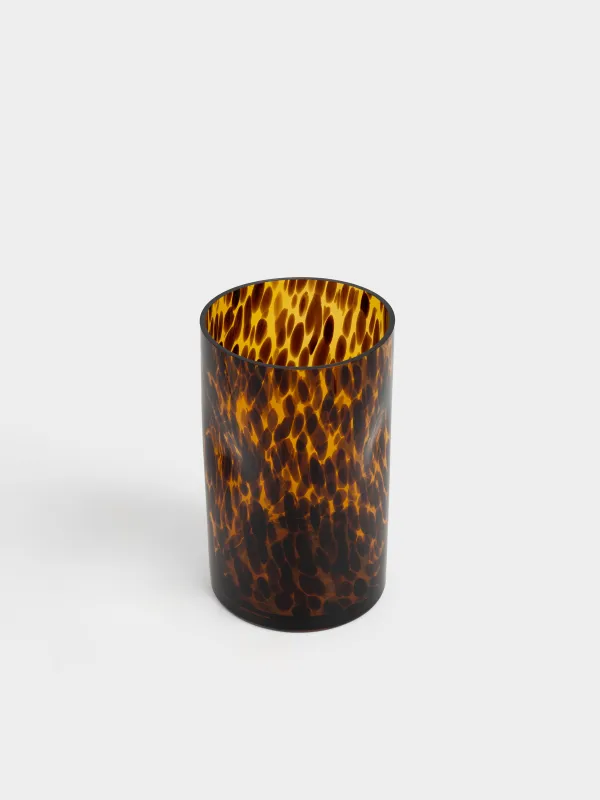 Flower vase, 24 cm, glass, brown, Animal pattern, Nors color, image-1